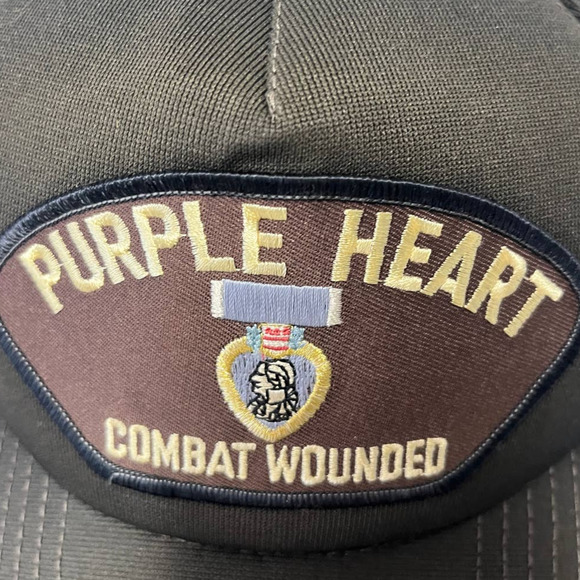 Vintage Veterans Military Snapback Purple Heart Combat Wounded Hat Cap - Picture 5 of 5